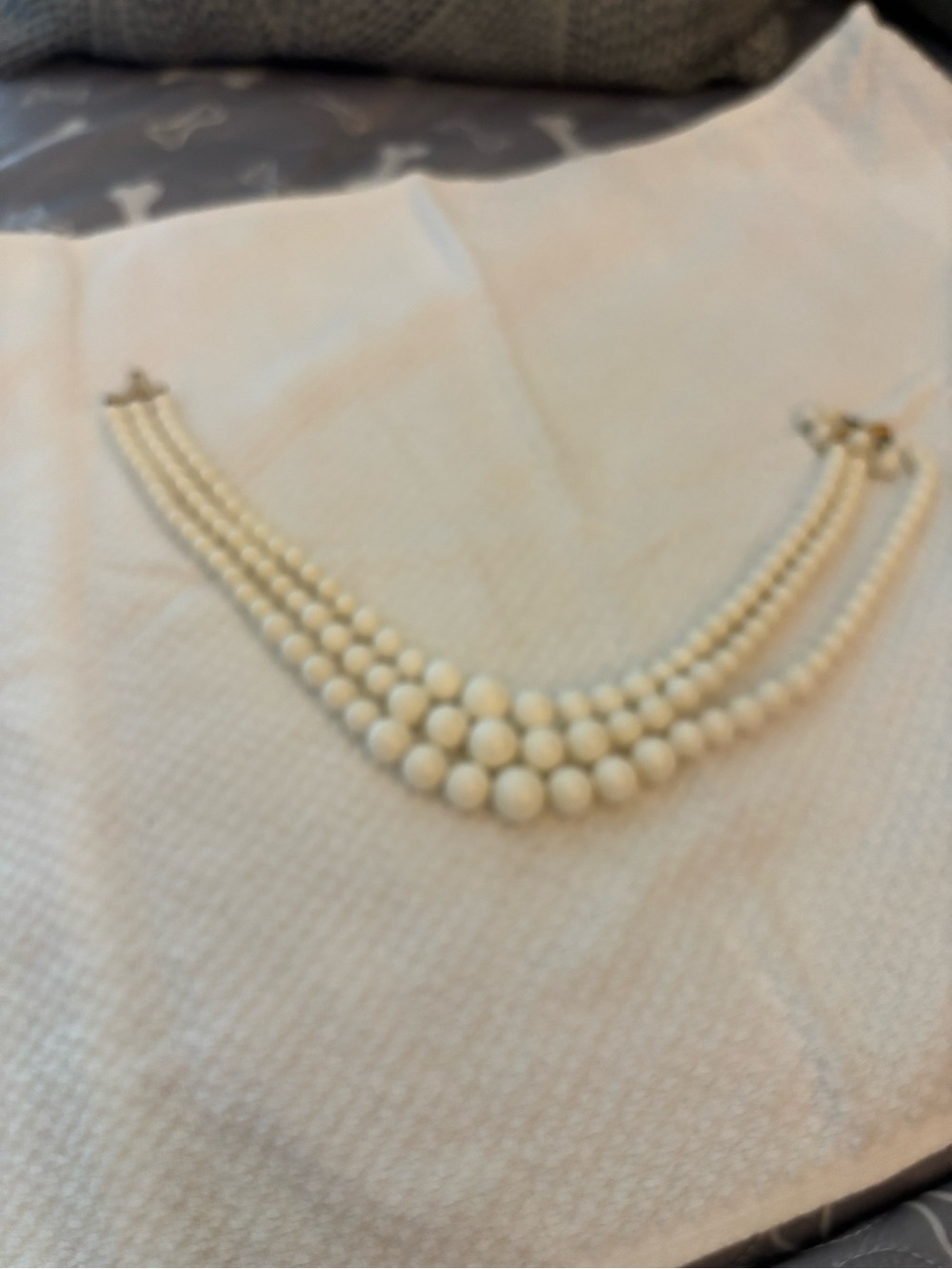 Classic Cream Triple-Strand Beaded Necklace - Elegant Women's Jewelry